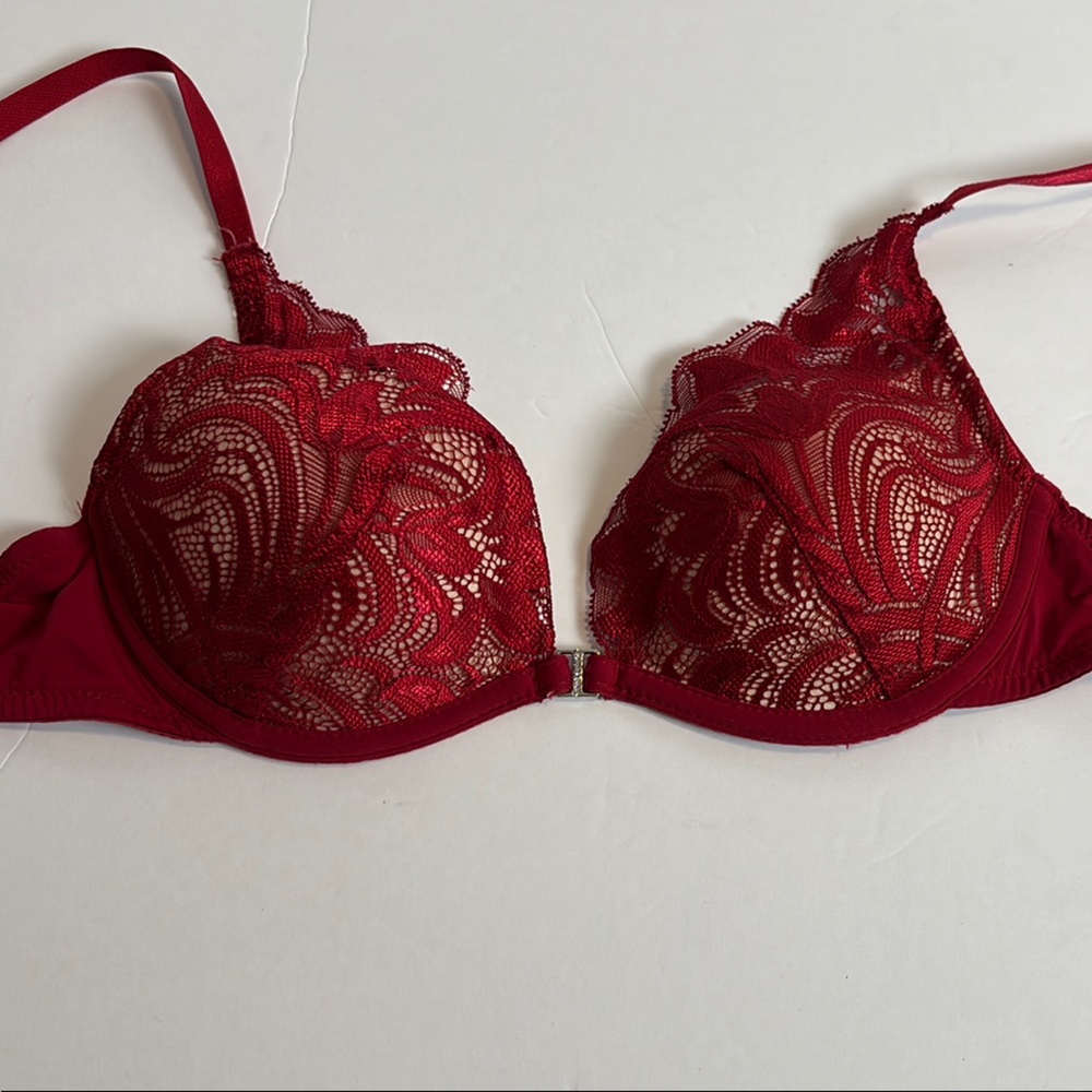 Adored by Adore Me Elegant Red Lace Bra Size 32B